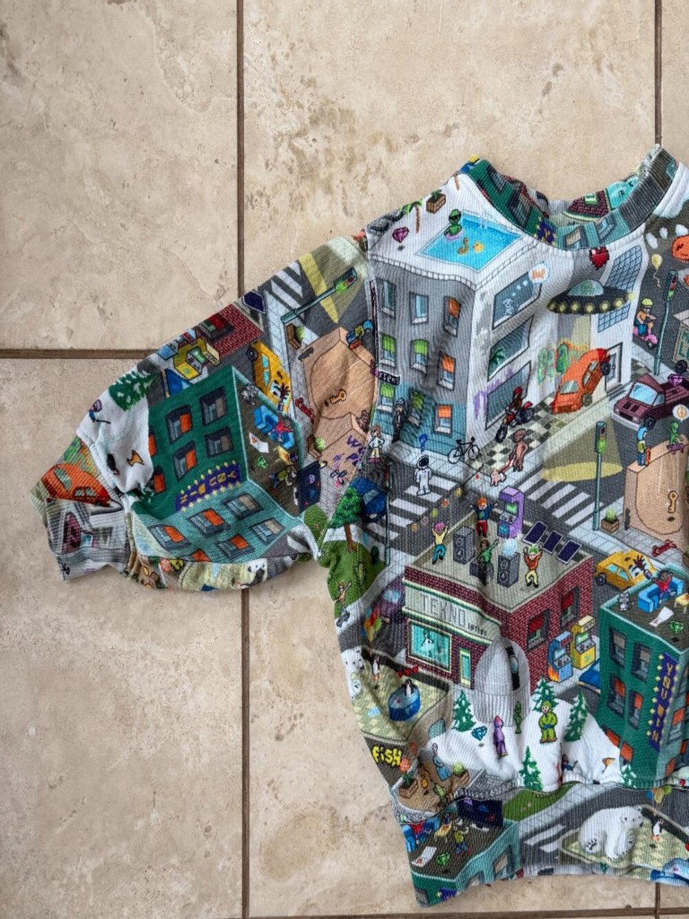 Molo City Scene Illustrated Print Top | Size 98 (~3Y) | Designed in Denmark - Picture 3 of 4